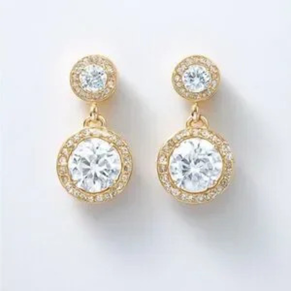 ???? Classic Gold Earrings With Cubic Zirconia ??